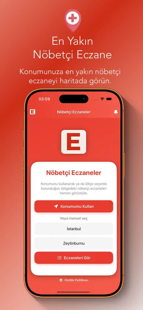 Nöbetçi Eczane Plus uygulaması